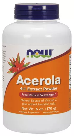obrázek NOW® Foods NOW Acerola prášek, přírodní vitamin C, 170 g (6 oz)
