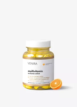 obrázek VENIRA multivitamin ve formě kostiček, 90 tablet, pomeranč