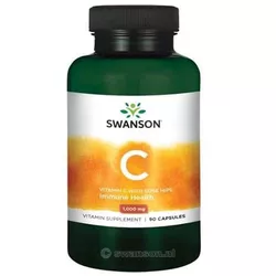 obrázek Swanson Vitamin C + Extrakt z Šípků, 1000 mg, 90 kapslí