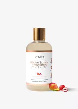 obrázek VENIRA přírodní šampon s kolagenem pro podporu růstu, mango-liči, 300 ml