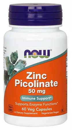 obrázek NOW® Foods NOW Zinc Picolinate (zinek pikolinát), 50 mg, 60 rostlinných kapslí