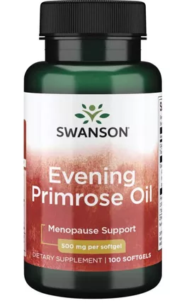 obrázek Swanson Evening Primrose Oil (Pupálkový olej), 500 mg, 100 softgelových kapslí