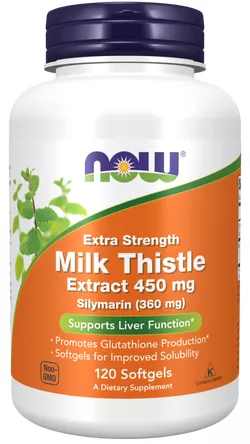 obrázek Now® Foods NOW Silymarin Extra Strength (extrakt z ostropestřce), 450 mg, 120 kapslí