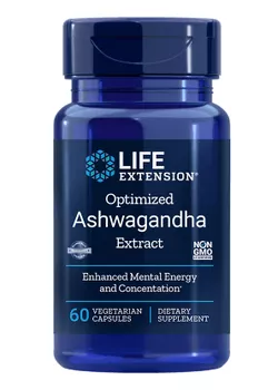 obrázek Life Extension Optimised Ashwagandha Extract, extrakt z Ashwagandhy, 60 rostlinných kapslí