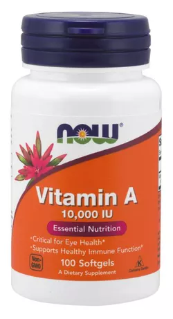 obrázek NOW® Foods NOW Vitamin A, 10000 IU, 100 softgelových kapslí