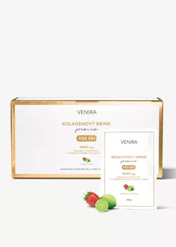 obrázek VENIRA PREMIUM kolagen age 50+ pro vlasy, nehty a pleť, jahoda-limetka