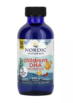 obrázek Nordic Naturals Children's DHA, Omega 3 pro děti - jahoda, 530mg, 119 ml