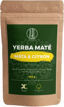 obrázek BrainMax Pure Organic Yerba Maté - Máta & Citrón, 500 g