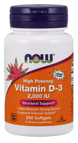 obrázek NOW® Foods NOW Vitamin D3, 2000 IU, 240 softgel kapslí