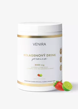 obrázek VENIRA PREMIUM kolagenový drink, jahoda-limetka, 324g