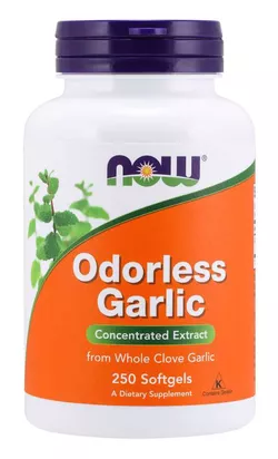 obrázek NOW® Foods NOW Odorless Garlic (česnekový extrakt bez zápachu), 250 softgelových kapslí