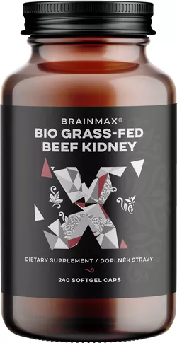 obrázek BrainMax Grass-Fed Beef kidney, hovězí ledviny, BIO, 240 kapslí