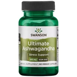 obrázek Swanson Ashwagandha Ultimate KSM-66, 250 mg, 60 rostlinných kapslí