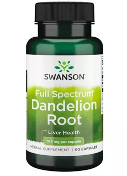 obrázek Swanson Dandelion Root (Pampeliška kořen), 515 mg, 60 kapslí