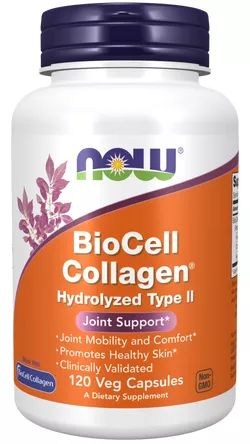 obrázek Now® Foods NOW Biocell collgen hydrolyzed (hydrolyzovaný kolagen) II.typ, 120 rostlinných kapslí