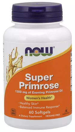 obrázek NOW® Foods NOW Super Primrose 1300 mg, Pupalka dvouletá, 60 softgelových kapslí