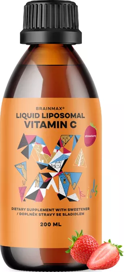 obrázek BrainMax KIDS Liquid Liposomal Vitamin C, Strawberry, 500 mg