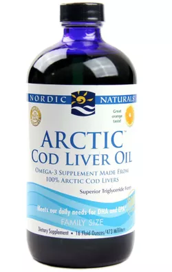 obrázek Nordic Naturals Arctic Cod liver oil (olej z tresčích jater) - Pomeranč, 473 ml