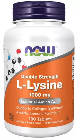 obrázek NOW® Foods Now L-Lysine (L-lysin), 1000 mg, 100 tablet
