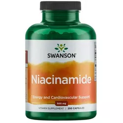 obrázek Swanson Nikotinamid Vitamín B3 (Niacinamide), 500 mg, 250 kapslí