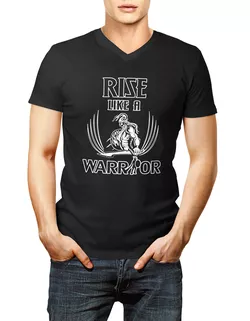 obrázek Tričko Rise like a Warrior černobílé S