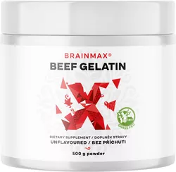 obrázek BrainMax Beef Gelatin, Grass-fed hovězí želatina, 500 g