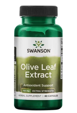 obrázek Swanson Olive Leaf Extract 750 mg Super Strength (Extrakt z olivových listů), 60 kapslí