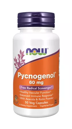 obrázek NOW® Foods NOW Pycnogenol s Acerolou a Rutinem, 60 mg, 50 rostlinných kapslí