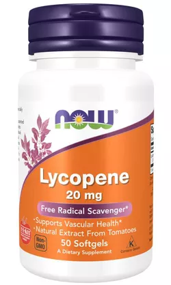obrázek NOW® Foods NOW Lycopen (Lykopen), 20 mg, 50 softgelových kapslí