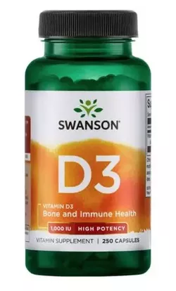 obrázek Swanson Vitamin D3 1000 IU, 250 kapslí