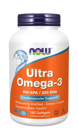 obrázek Now® Foods NOW Ultra omega-3, 250 DHA/500 EPA, 180 softgelových kapslí