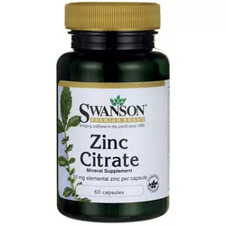 obrázek Swanson Zinc Citrate (Citrát zinečnatý), 50 mg, 60 kapslí