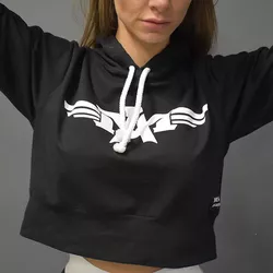 obrázek Dámska mikina Crop Black – MuscleAggressive| NaMaximum XS