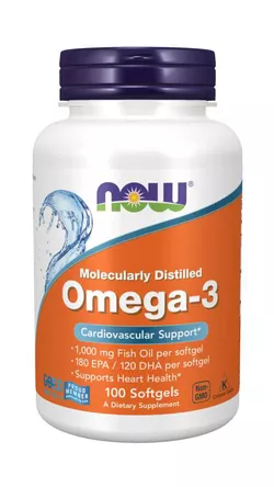 obrázek Now® Foods NOW Omega-3, molekulárně destilované, 100 softgelových kapslí