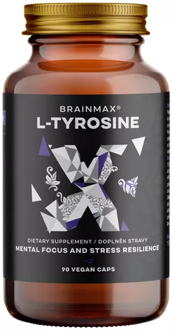 obrázek BrainMax L-Tyrosine, L-tyrosin, 750 mg, 90 rostlinných kapslí